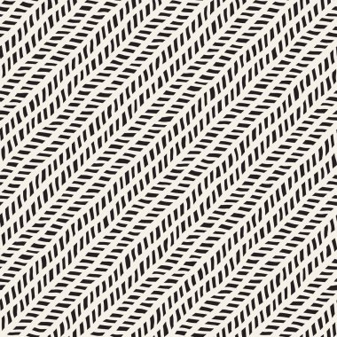 El ile Dikişsiz desen fırça darbeleriyle çizilmiş. Mürekkep doodle illüstrasyon. Geometrik tek renkli vektör desen.