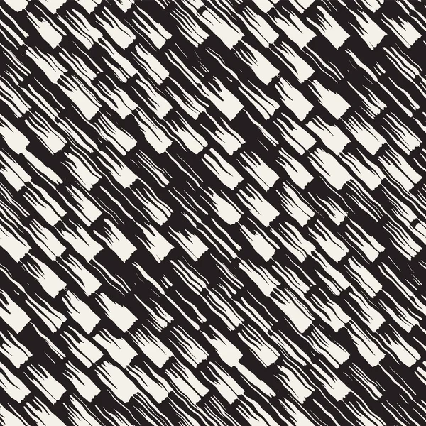 Vektor nahtlose Muster mit Pinselstreifen und Strichen. Schwarz-weißer Hintergrund mit Tintenelementen. handbemalte Grunge-Textur. — Stockvektor