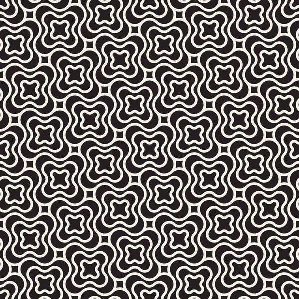 Vektör sorunsuz siyah ve beyaz çizgiler desen arka plan. Süsleme fayans geometrik şekiller çapraz.