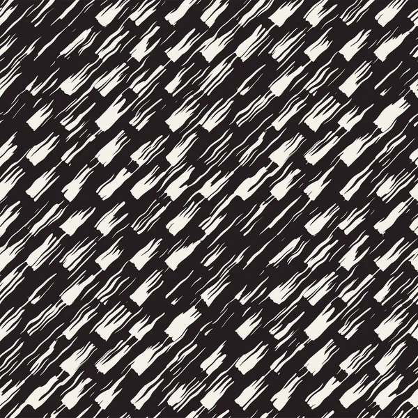 벡터 브러시 줄무늬와 선 완벽 한 패턴입니다. 흑백 잉크 요소와 배경입니다. 손으로 그린 그런 지 질감. — 스톡 벡터