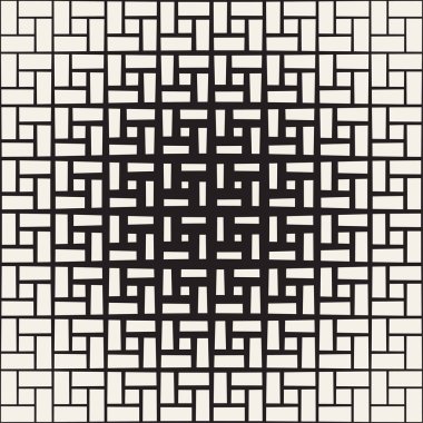 Yinelenen dikdörtgen yarı ton. Modern geometrik kafes doku. Vektör Dikişsiz tek renkli desen