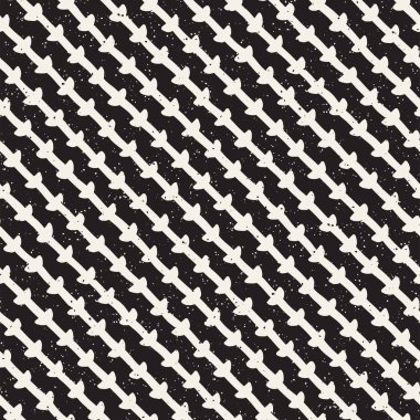 El ile Seamless Modeli hatları çizilmiş. Arka plan serbest fırça darbeleriyle. Siyah ve beyaz doku. Kağıt ambalaj için süsleme.