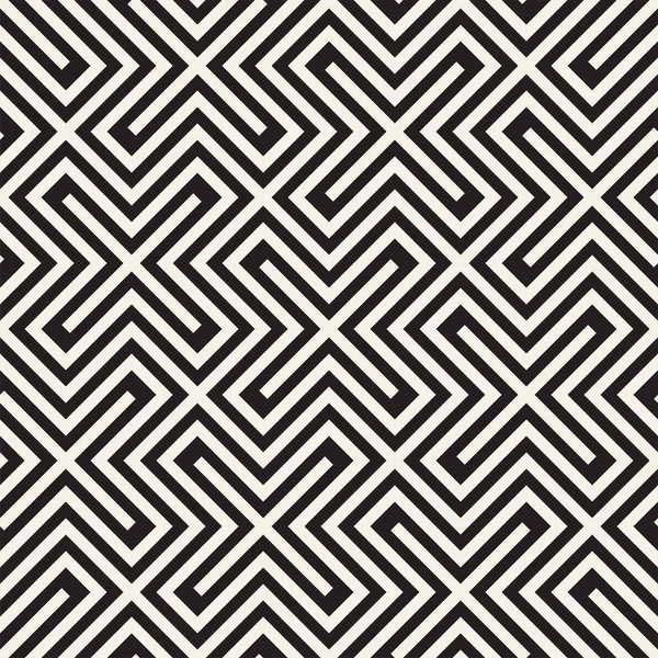 Vektör sorunsuz siyah ve beyaz çizgiler desen arka plan. Süsleme fayans geometrik şekiller çapraz.