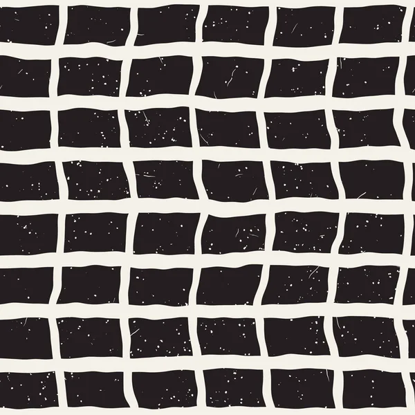 Naadloze patroon hand getekend penseelstreken te wijzigen. Inkt doodle grunge illustratie. Geometrische monochroom vector patroon. — Stockvector