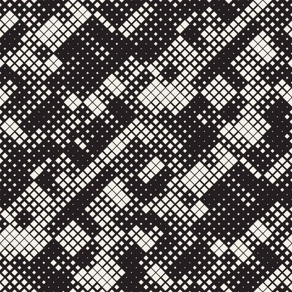 Moderne Halbtontextur. endlose abstrakte Hintergrund mit zufälliger Größe Quadrate. Vektor nahtlose chaotische Quadrate Mosaikmuster. — Stockvektor