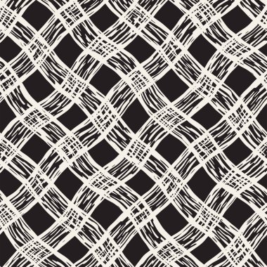 Elle çizilmiş seamless modeli. Mürekkep doodle grunge kılavuz allover desenle. Serbest çizim tartan ile grafik arka plan.