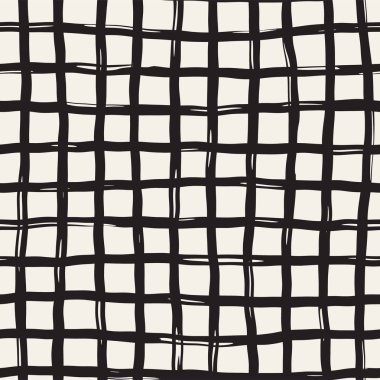 Elle çizilmiş seamless modeli. Mürekkep doodle grunge kılavuz allover desenle. Serbest çizim tartan ile grafik arka plan.