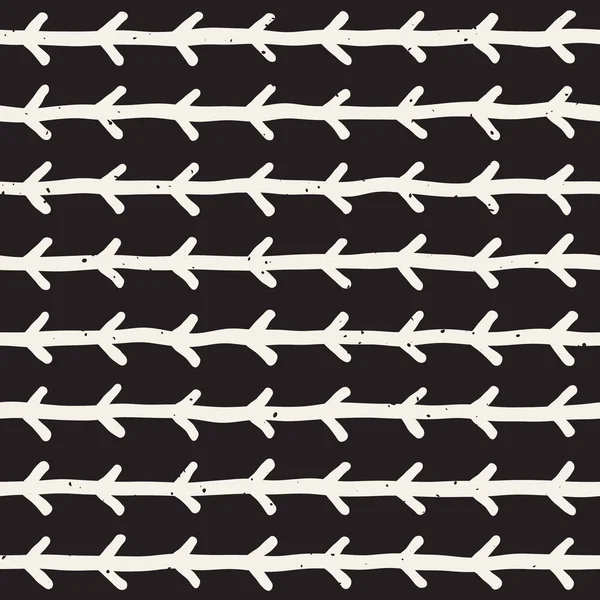 El çekilmiş siyah beyaz mürekkep soyut seamless modeli. Vektör doku. Tek renkli geometrik shappes boya fırça satırları