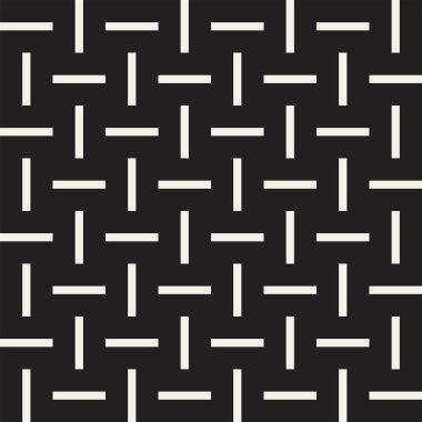 Vektör kesintisiz geometrik desen çapraz tarama. Grafik veya arka plan geçti. Damalı motif. Crosshatched hatlarının kesintisiz siyah beyaz doku. Kafes basit kumaş baskı.