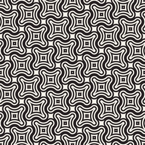 Vektör sorunsuz siyah ve beyaz çizgiler desen arka plan. Süsleme fayans geometrik şekiller çapraz.