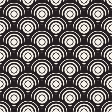 Vektör sorunsuz yuvarlak hatları desen. Geometrik arka plan tasarlamak. Dairesel geometrik döşeme kafes