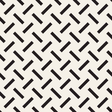 Vektör kesintisiz geometrik desen çapraz tarama. Grafik veya arka plan geçti. Damalı motif. Crosshatched hatlarının kesintisiz siyah beyaz doku. Kafes basit kumaş baskı.