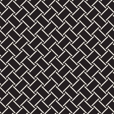 Vektör kesintisiz geometrik desen çapraz tarama. Grafik veya arka plan geçti. Damalı motif. Crosshatched hatlarının kesintisiz siyah beyaz doku. Kafes basit kumaş baskı.