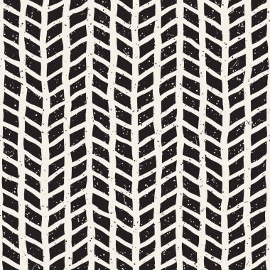 El ile Dikişsiz desen fırça darbeleriyle çizilmiş. Doodle grunge illüstrasyon mürekkep. Geometrik vektör desen.