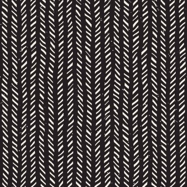 El ile Dikişsiz desen fırça darbeleriyle çizilmiş. Doodle grunge illüstrasyon mürekkep. Geometrik vektör desen.