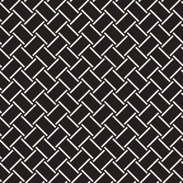 Crosshatch vector patrón geométrico sin costura. Fondo de rectángulos gráficos cruzados. Motivo a cuadros. Textura blanca y negra sin costuras de líneas entrecruzadas. Trellis simple impresión de tela . — Archivo Imágenes Vectoriales