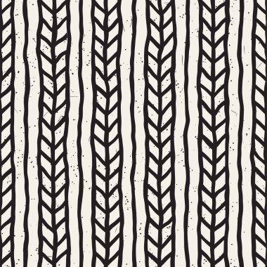 Seamless modeli el fırça darbeleri çekilmiş. Doodle grunge illüstrasyon mürekkep. Geometrik tek renkli vektör desen.