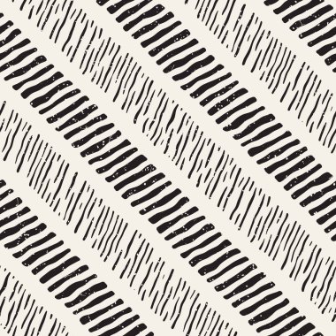 Seamless modeli el fırça darbeleri çekilmiş. Doodle grunge illüstrasyon mürekkep. Geometrik tek renkli vektör desen.
