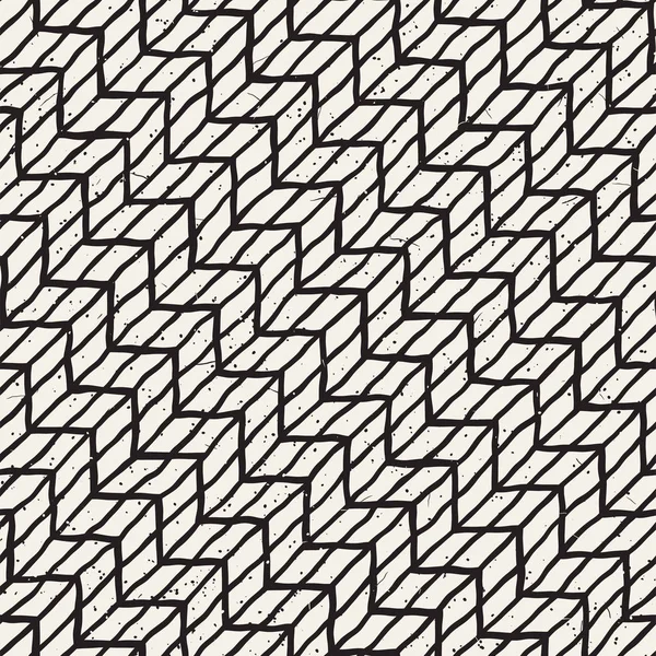 Seamless pattern hand drawn brush strokes. Ink doodle grunge illustration. Geometric monochrome vector pattern. — Stock Vector