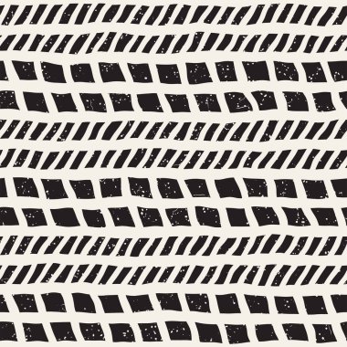 Seamless modeli el fırça darbeleri çekilmiş. Doodle grunge illüstrasyon mürekkep. Geometrik tek renkli vektör desen.