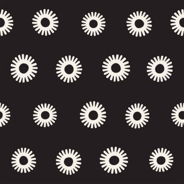 Vektör sorunsuz sunburst şekiller serbest desen. Arka plan yuvarlak fırça darbeleriyle. Elle çizilmiş doku