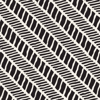 Seamless modeli el fırça darbeleri çekilmiş. Doodle grunge illüstrasyon mürekkep. Geometrik tek renkli vektör desen.