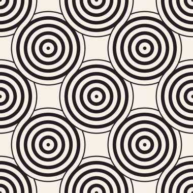 Vektör kesintisiz geometrik desen çizgiler ile daireler oluşur. Modern şık yuvarlanmış çizgiler doku. Yinelenen arka plan