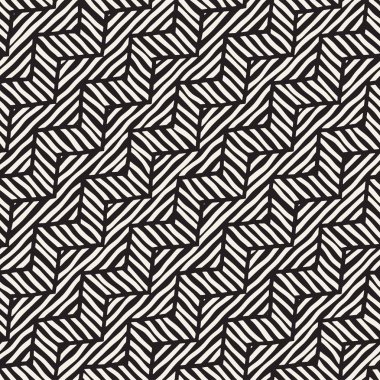 Vektör sorunsuz elle çizilmiş desen. Zigzag ve şerit kaba hatları. Aşiret tasarım arka plan. Etnik doodle doku.
