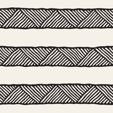 Elle çizilmiş stil etnik seamless modeli. Soyut geometrik döşeme arka plan siyah ve beyaz.