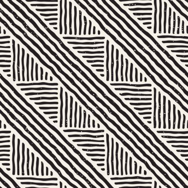 Elle çizilmiş stil etnik seamless modeli. Soyut geometrik döşeme arka plan siyah ve beyaz.