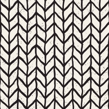 El ile Dikişsiz desen fırça darbeleriyle çizilmiş. Doodle grunge illüstrasyon mürekkep. Geometrik vektör desen.