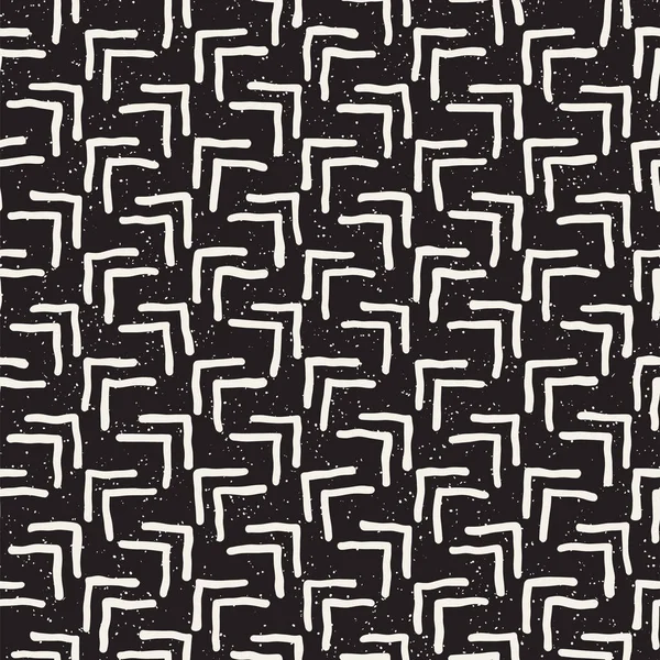 Бесшовный рисунок с нарисованными вручную линиями. Абстрактный фон со свободными поглаживаниями кисточкой. Черно-белая текстура. Украшение для оберточной бумаги . — стоковый вектор