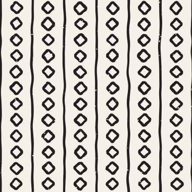 El ile Seamless Modeli hatları çizilmiş. Arka plan serbest fırça darbeleriyle. Siyah ve beyaz doku. Kağıt ambalaj için süsleme.