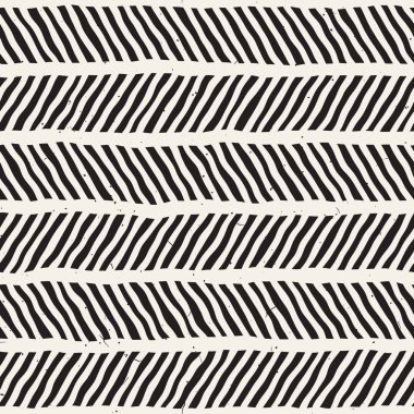 El ile Dikişsiz desen fırça darbeleriyle çizilmiş. Doodle grunge illüstrasyon mürekkep. Geometrik vektör desen.