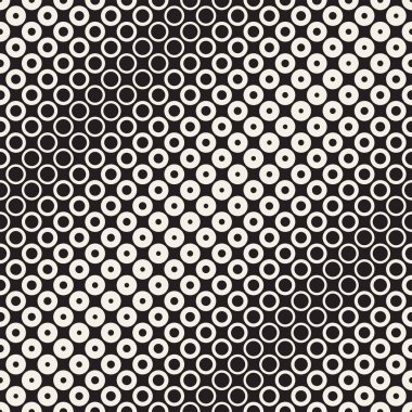Siyah-beyaz desen arka plan soyut. Kesintisiz geometrik daire yarı ton. Şık modern doku