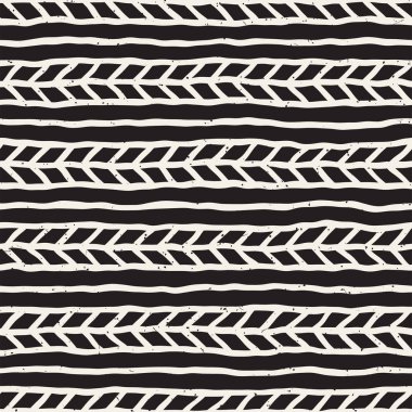 El ile Dikişsiz desen fırça darbeleriyle çizilmiş. Doodle grunge illüstrasyon mürekkep. Geometrik vektör desen.