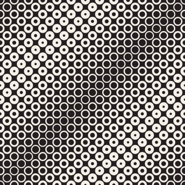 Siyah-beyaz desen arka plan soyut. Kesintisiz geometrik daire yarı ton. Şık modern doku