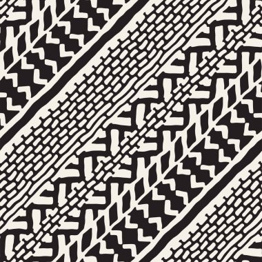 Elle çizilmiş Dikişsiz desen çizdi. Vektör aşiret tasarım arka plan. Etnik motif. Geometrik etnik Şerit çizgileri resimde. Parmak izi, tekstil, duvar kağıdı, kağıt ambalaj.