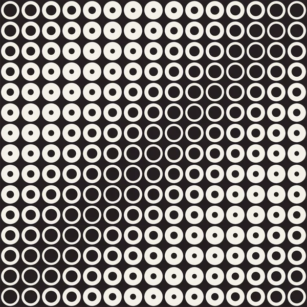Streszczenie tło czarno-biały wzór. Bezszwowe geometrycznej koło półtonów. Stylowy, nowoczesny tekstura — Wektor stockowy