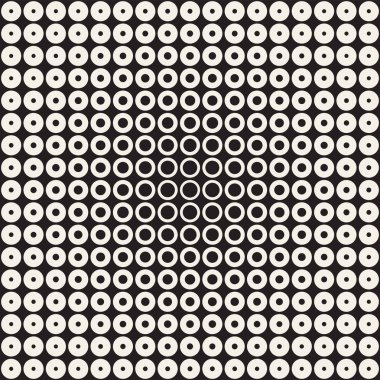 Siyah-beyaz desen arka plan soyut. Kesintisiz geometrik daire yarı ton. Şık modern doku