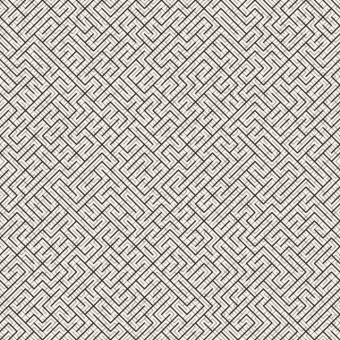 Irregular Maze Line. Abstract Geometric Background Design. Vector Seamless Black and White Pattern. clipart