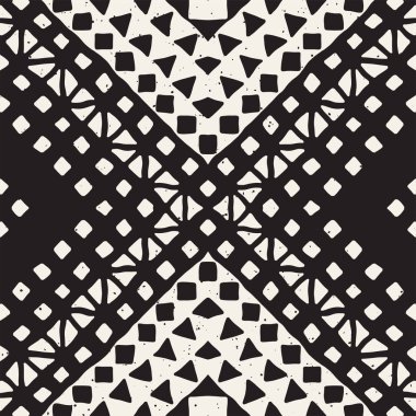 Elle çizilmiş Dikişsiz desen çizdi. Vektör aşiret tasarım arka plan. Etnik motif. Geometrik etnik Şerit çizgileri resimde. Sanat baskı, tekstil, duvar kağıdı, kağıt ambalaj için.