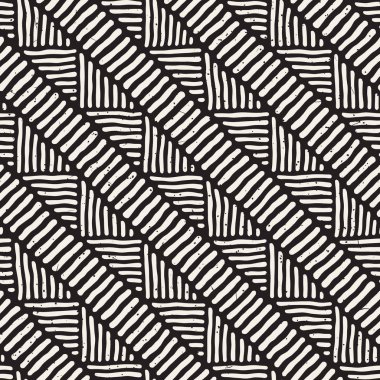 Elle çizilmiş stil etnik seamless modeli. Soyut geometrik döşeme arka plan siyah ve beyaz.