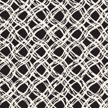 Elle çizilmiş Dikişsiz kareli desen. Mürekkep doodle grunge kılavuz allover desenle. Tartan ile grafik arka plan.