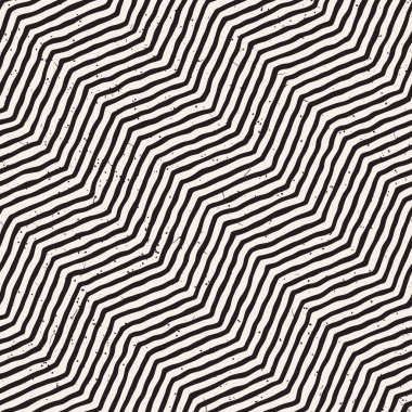 El ile Dikişsiz desen fırça darbeleriyle çizilmiş. Doodle grunge illüstrasyon mürekkep. Geometrik vektör desen.