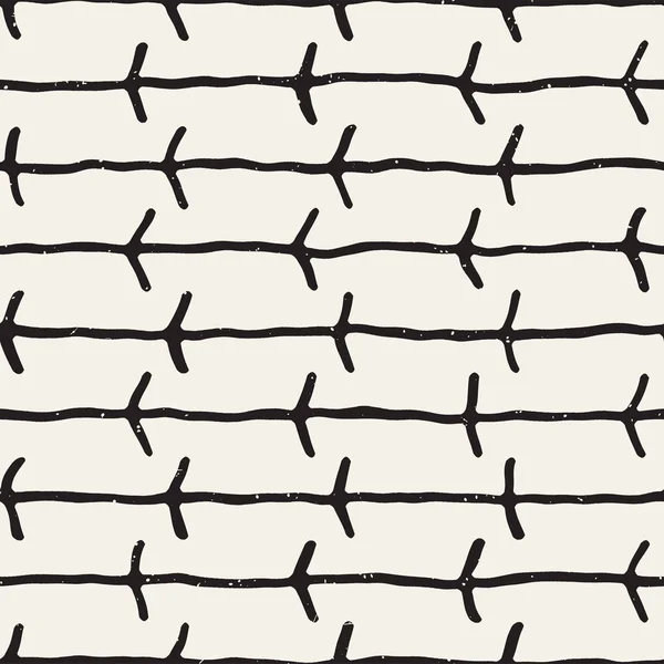Naadloze patroon met hand getrokken penseelstreken te wijzigen. Inkt doodle grunge illustratie. Geometrische vector patroon. — Stockvector