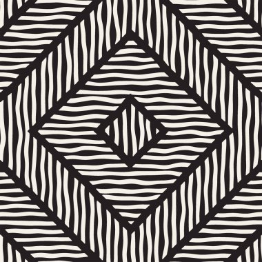 Vektör sorunsuz elle çizilmiş desen. Zigzag ve şerit kaba hatları. Aşiret tasarım arka plan. Etnik doodle doku.