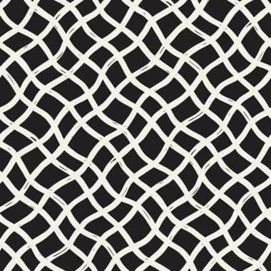 Elle çizilmiş Dikişsiz kareli desen. Mürekkep doodle grunge kılavuz allover desenle. Tartan ile grafik arka plan.