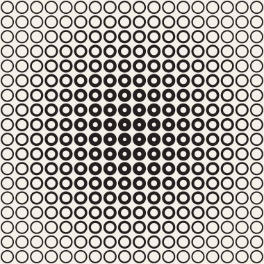 Siyah-beyaz desen arka plan soyut. Kesintisiz geometrik daire yarı ton. Şık modern doku