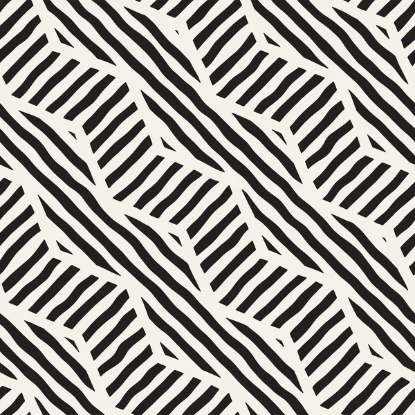 Patrón dibujado a mano sin costura vectorial. Zigzag y rayas líneas ásperas. Fondo de diseño tribal. Textura de garabato étnico . — Archivo Imágenes Vectoriales